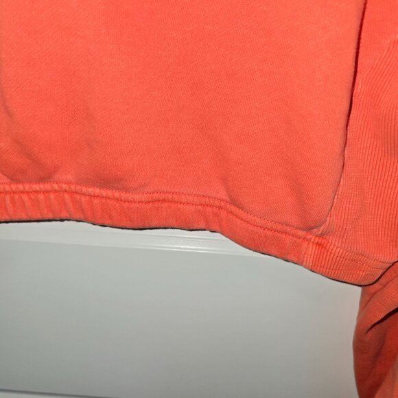 Forever 21 Cropped Hoodie Full Zip Size Large Sweatshirt Y2K Orange - Picture 3 of 8